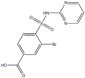 3-bromo-4-(pyrimidin-2-ylsulfamoyl)benzoic acid 结构式