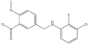 3-chloro-2-fluoro-N-[(4-methoxy-3-nitrophenyl)methyl]aniline 结构式
