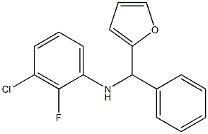 3-chloro-2-fluoro-N-[furan-2-yl(phenyl)methyl]aniline 结构式