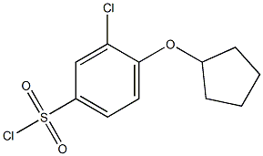 3-chloro-4-(cyclopentyloxy)benzene-1-sulfonyl chloride 结构式