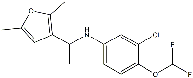 3-chloro-4-(difluoromethoxy)-N-[1-(2,5-dimethylfuran-3-yl)ethyl]aniline 结构式