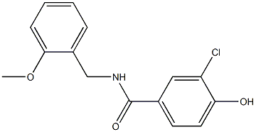 3-chloro-4-hydroxy-N-[(2-methoxyphenyl)methyl]benzamide 结构式
