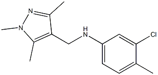 3-chloro-4-methyl-N-[(1,3,5-trimethyl-1H-pyrazol-4-yl)methyl]aniline 结构式