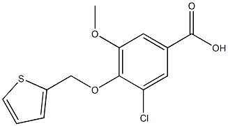 3-chloro-5-methoxy-4-(thiophen-2-ylmethoxy)benzoic acid 结构式