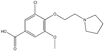 3-chloro-5-methoxy-4-[2-(pyrrolidin-1-yl)ethoxy]benzoic acid 结构式