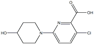 3-chloro-6-(4-hydroxypiperidin-1-yl)pyridine-2-carboxylic acid 结构式