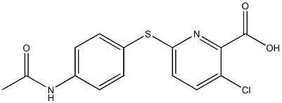 3-chloro-6-[(4-acetamidophenyl)sulfanyl]pyridine-2-carboxylic acid 结构式