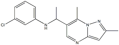 3-chloro-N-(1-{2,7-dimethylpyrazolo[1,5-a]pyrimidin-6-yl}ethyl)aniline 结构式