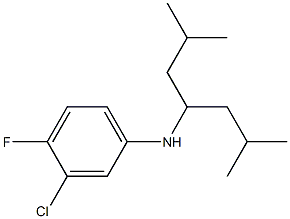 3-chloro-N-(2,6-dimethylheptan-4-yl)-4-fluoroaniline 结构式