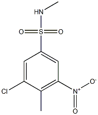 3-chloro-N,4-dimethyl-5-nitrobenzene-1-sulfonamide 结构式