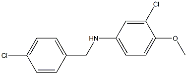 3-chloro-N-[(4-chlorophenyl)methyl]-4-methoxyaniline 结构式