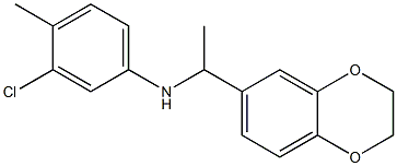 3-chloro-N-[1-(2,3-dihydro-1,4-benzodioxin-6-yl)ethyl]-4-methylaniline 结构式