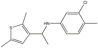 3-chloro-N-[1-(2,5-dimethylthiophen-3-yl)ethyl]-4-methylaniline 结构式