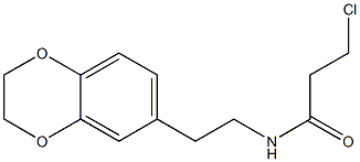 3-chloro-N-[2-(2,3-dihydro-1,4-benzodioxin-6-yl)ethyl]propanamide 结构式