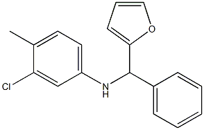 3-chloro-N-[furan-2-yl(phenyl)methyl]-4-methylaniline 结构式