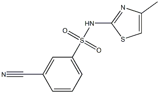 3-cyano-N-(4-methyl-1,3-thiazol-2-yl)benzenesulfonamide 结构式