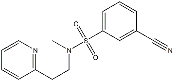 3-cyano-N-methyl-N-[2-(pyridin-2-yl)ethyl]benzene-1-sulfonamide 结构式