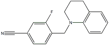 3-fluoro-4-(1,2,3,4-tetrahydroquinolin-1-ylmethyl)benzonitrile 结构式