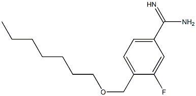 3-fluoro-4-[(heptyloxy)methyl]benzene-1-carboximidamide 结构式