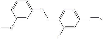 3-fluoro-4-{[(3-methoxyphenyl)sulfanyl]methyl}benzonitrile 结构式