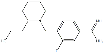 3-fluoro-4-{[2-(2-hydroxyethyl)piperidin-1-yl]methyl}benzenecarboximidamide 结构式