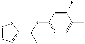 3-fluoro-4-methyl-N-[1-(thiophen-2-yl)propyl]aniline 结构式