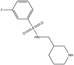 3-fluoro-N-(piperidin-3-ylmethyl)benzene-1-sulfonamide 结构式