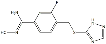 3-fluoro-N'-hydroxy-4-[(1H-1,2,4-triazol-5-ylsulfanyl)methyl]benzene-1-carboximidamide 结构式