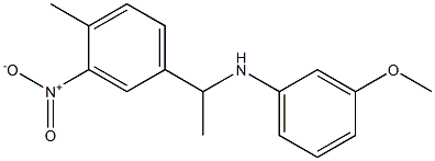 3-methoxy-N-[1-(4-methyl-3-nitrophenyl)ethyl]aniline 结构式