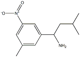 3-methyl-1-(3-methyl-5-nitrophenyl)butan-1-amine 结构式