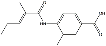 3-methyl-4-{[(2E)-2-methylpent-2-enoyl]amino}benzoic acid 结构式