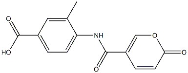 3-methyl-4-{[(2-oxo-2H-pyran-5-yl)carbonyl]amino}benzoic acid 结构式