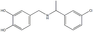 4-({[1-(3-chlorophenyl)ethyl]amino}methyl)benzene-1,2-diol 结构式
