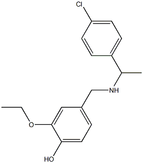 4-({[1-(4-chlorophenyl)ethyl]amino}methyl)-2-ethoxyphenol 结构式