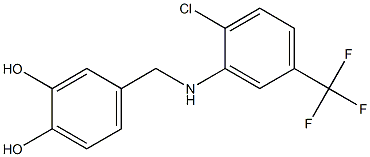 4-({[2-chloro-5-(trifluoromethyl)phenyl]amino}methyl)benzene-1,2-diol 结构式