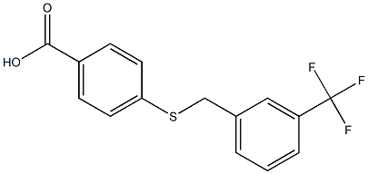 4-({[3-(trifluoromethyl)phenyl]methyl}sulfanyl)benzoic acid 结构式