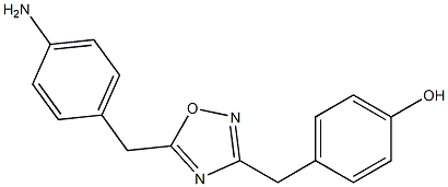 4-({5-[(4-aminophenyl)methyl]-1,2,4-oxadiazol-3-yl}methyl)phenol 结构式