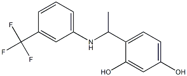 4-(1-{[3-(trifluoromethyl)phenyl]amino}ethyl)benzene-1,3-diol 结构式