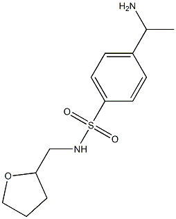 4-(1-aminoethyl)-N-(oxolan-2-ylmethyl)benzene-1-sulfonamide 结构式