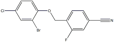 4-(2-bromo-4-chlorophenoxymethyl)-3-fluorobenzonitrile 结构式