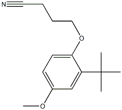 4-(2-tert-butyl-4-methoxyphenoxy)butanenitrile 结构式
