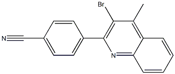 4-(3-bromo-4-methylquinolin-2-yl)benzonitrile 结构式