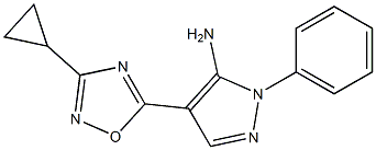 4-(3-cyclopropyl-1,2,4-oxadiazol-5-yl)-1-phenyl-1H-pyrazol-5-amine 结构式