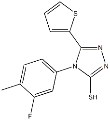 4-(3-fluoro-4-methylphenyl)-5-(thiophen-2-yl)-4H-1,2,4-triazole-3-thiol 结构式