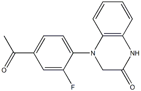 4-(4-acetyl-2-fluorophenyl)-1,2,3,4-tetrahydroquinoxalin-2-one 结构式