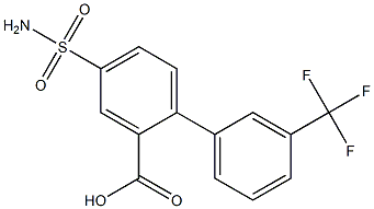 4-(aminosulfonyl)-3'-(trifluoromethyl)-1,1'-biphenyl-2-carboxylic acid 结构式