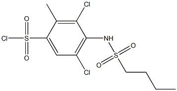 4-(butane-1-sulfonamido)-3,5-dichloro-2-methylbenzene-1-sulfonyl chloride 结构式