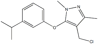 4-(chloromethyl)-1,3-dimethyl-5-[3-(propan-2-yl)phenoxy]-1H-pyrazole 结构式