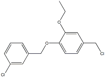 4-(chloromethyl)-1-[(3-chlorophenyl)methoxy]-2-ethoxybenzene 结构式