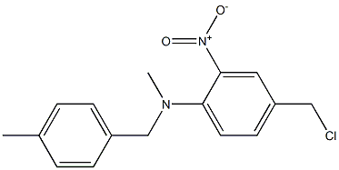 4-(chloromethyl)-N-methyl-N-[(4-methylphenyl)methyl]-2-nitroaniline 结构式